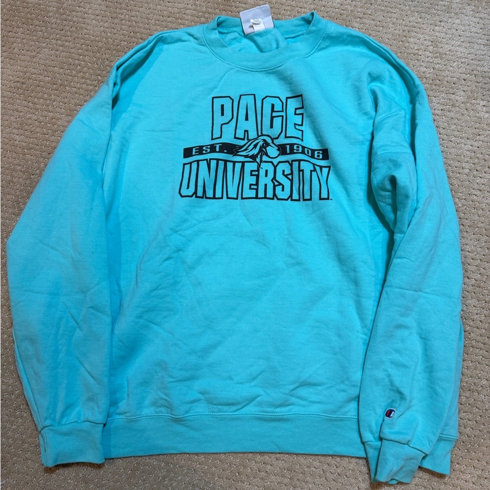 Champion Men's Aqua Crewneck Sweater